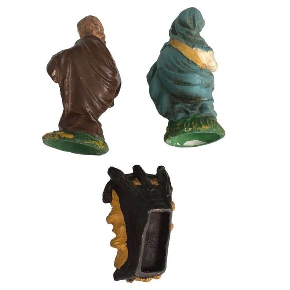 19 PIECE POSSIBLY ANTIQUE HAND PAINTED NATIVITY MADE IN ITALY - Picture 8 of 16